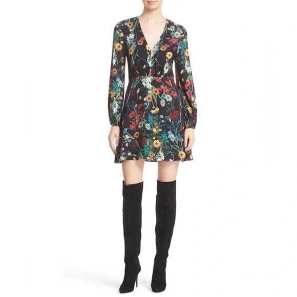 Alice + Olivia Floral Cary Mini Dress - Size 2 - Picture 3 of 7